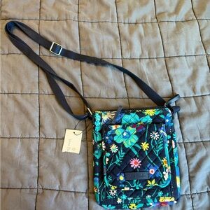 Vera Bradley Floral Crossbody Bag - Black and Blue